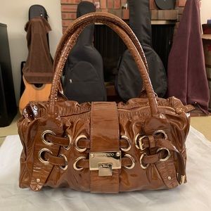 JIMMY CHOO Patent Leather Rana Small Tote Bag